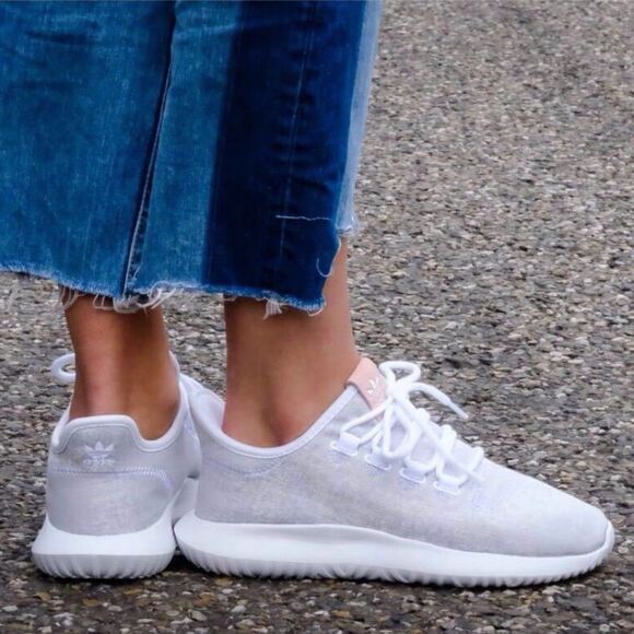 Adidas Tubular Shadow Women’s Running Shoes White Grey BY9735 Size 8.5 - Picture 1 of 8